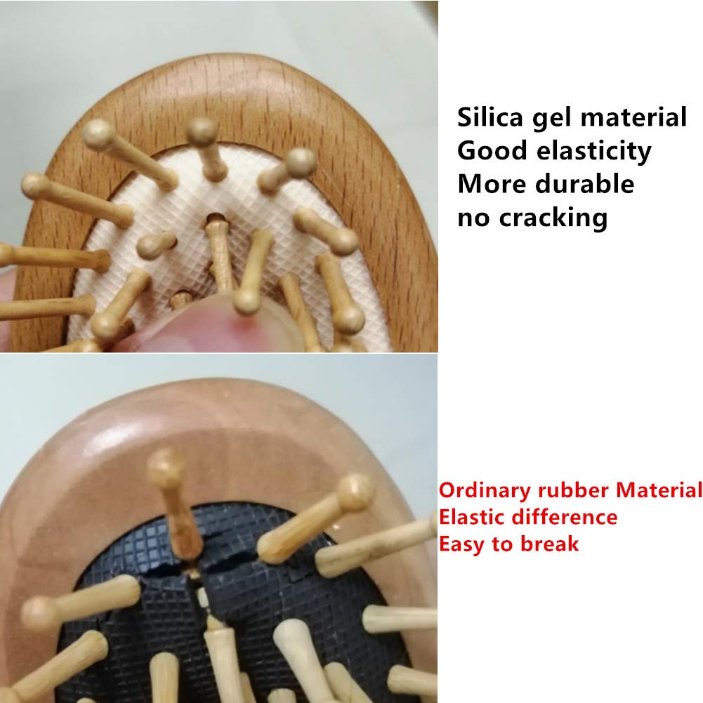 Wood Hair Brush,100% Wooden scalp brush Scalp Massage Antistatic Wooden Hair Comb Natural Wood Handle Portable Size and Fits Gift (9 in)