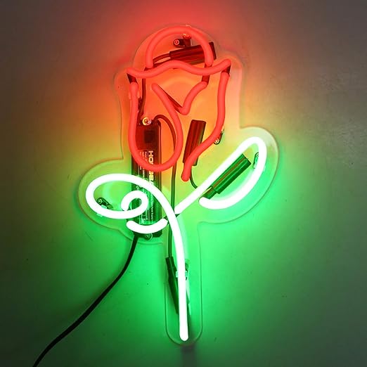 Rose Real Glass Neon Sign Beer Bar Pub Store Home Room