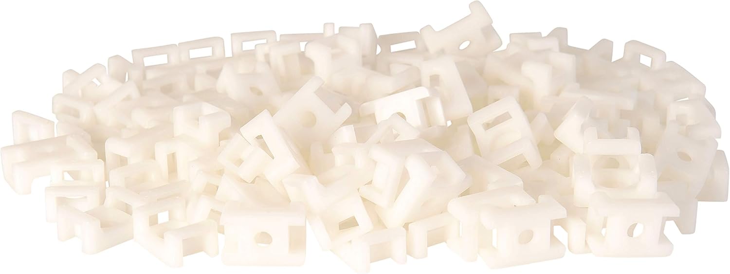 GTSE 100 Pack of White/Natural Screw Mount Cable Tie Bases, Cable Ties up to 5mm Wide, 4mm (M4) Screw Hole - Image 4