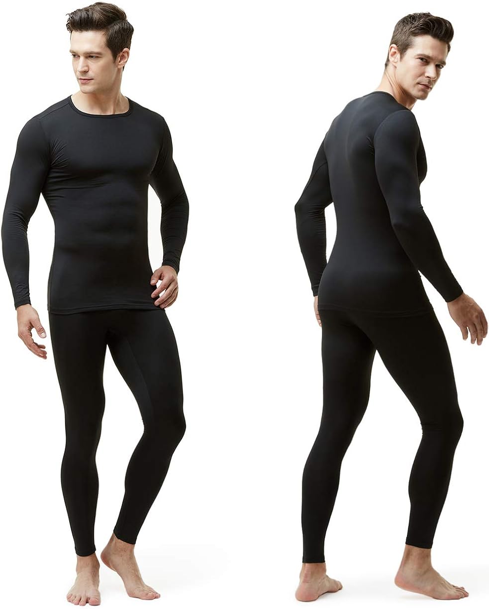 TSLA Men's Thermal Underwear Set, Microfiber Soft Fleece Lined Long Johns, Winter Warm Base Layer Top & Bottom: Clothing