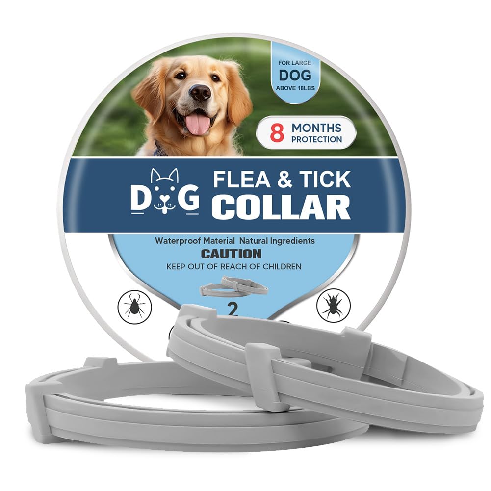Photo 1 of NJKPUYT Flea Collar Dogs, Tick Collars for Dogs, Flea and Ticks Collar for Dog, Adjustable, Suitable of Dog, 8 Months Protection, Naturally, Effectively-2P