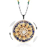 Da Piao Liang Orgonite Necklace With Malachite And Flower Of Life - Healing Crystals For Energy Protection And Meditation - Spiritual Pendant With Adjustable Cord