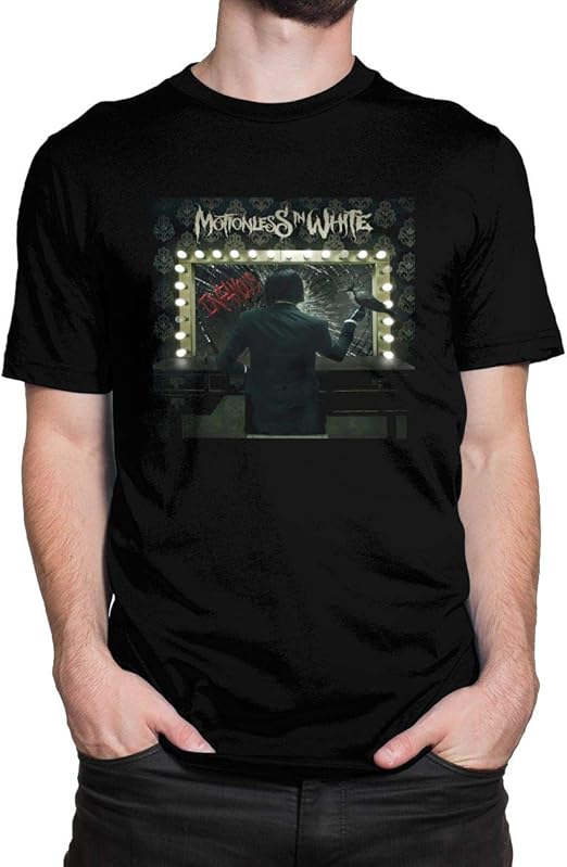 Amazon.com: Motionless in White Infamous Men's Novelty T Shirt Classic Round Neck Short Sleeve T 