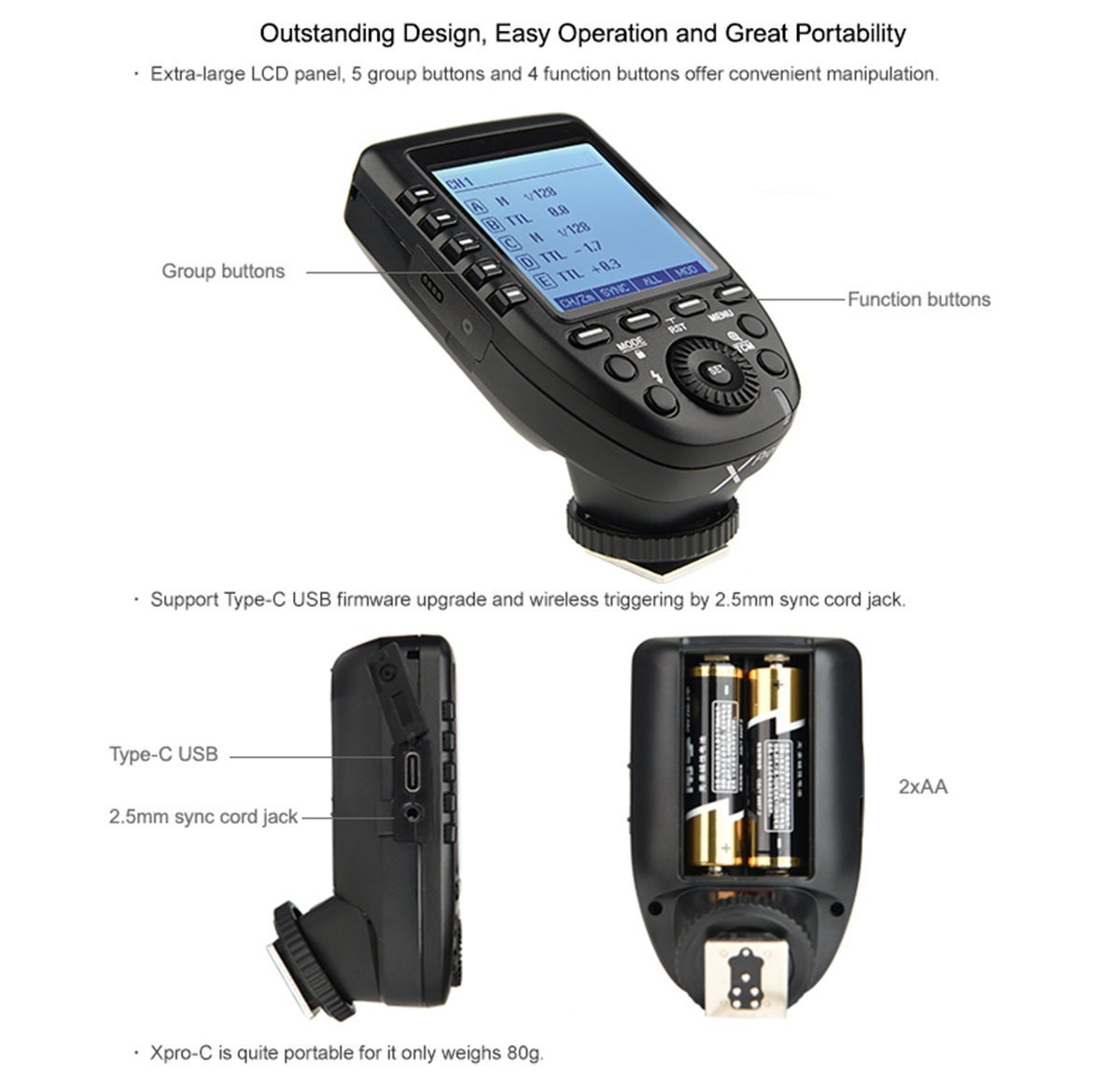 Godox Xpro C E Ttl Ii 2 4g Wireless Flash Trigger High Speed Sync 1 8000s X System High Speed With Big Lcd Screen Transmitter For Canon Eos Cameras Remote Controls Camera Photo