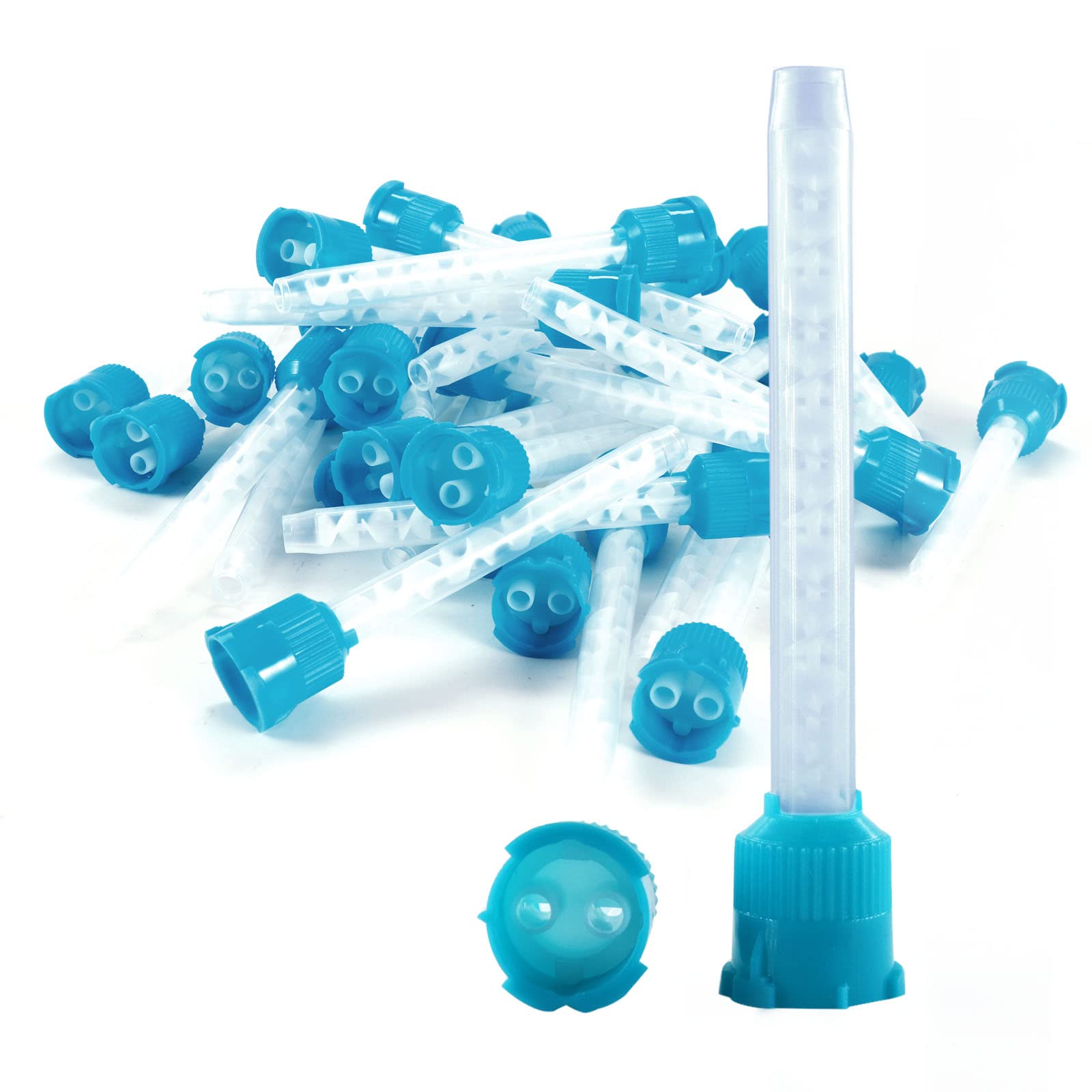 Photo 1 of LA MIERE 100 Pcs High Performance Impression Mixing Tips, Heavy Body (1:1 Large Heavy Body, Teal)