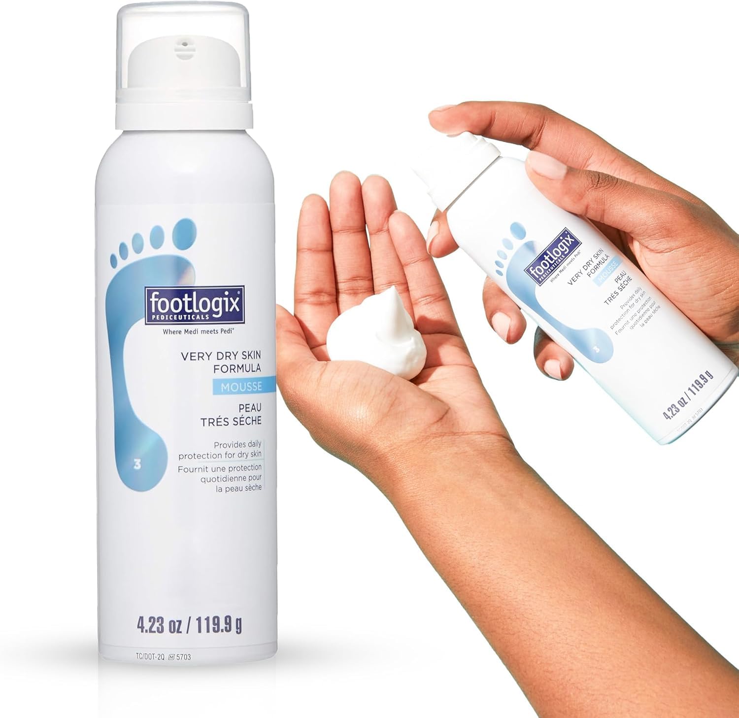 Footlogix Very Dry Skin Mousse Formula 125ml Contains Urea To Hydrate. Ideal For Seniors, Non Greasy & No Residue. Safe For All Skin Types & Absorbed Into All Layers Of The Skin
