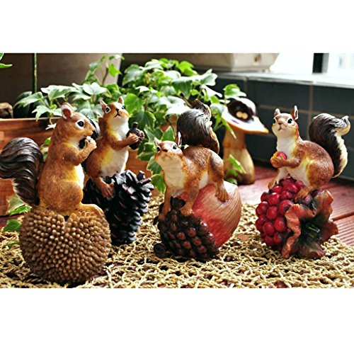 image for MonkeyJack Cute Resin 2 Squirrel Sculpture Lifelike Animal Figures Mod