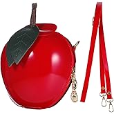 Garneck Apple Shaped Crossbody Bag for Women Apple Messenger Cute Red Shaped Crossbody Purse With Removable Chain Pu Novelty Purses For Women Girl