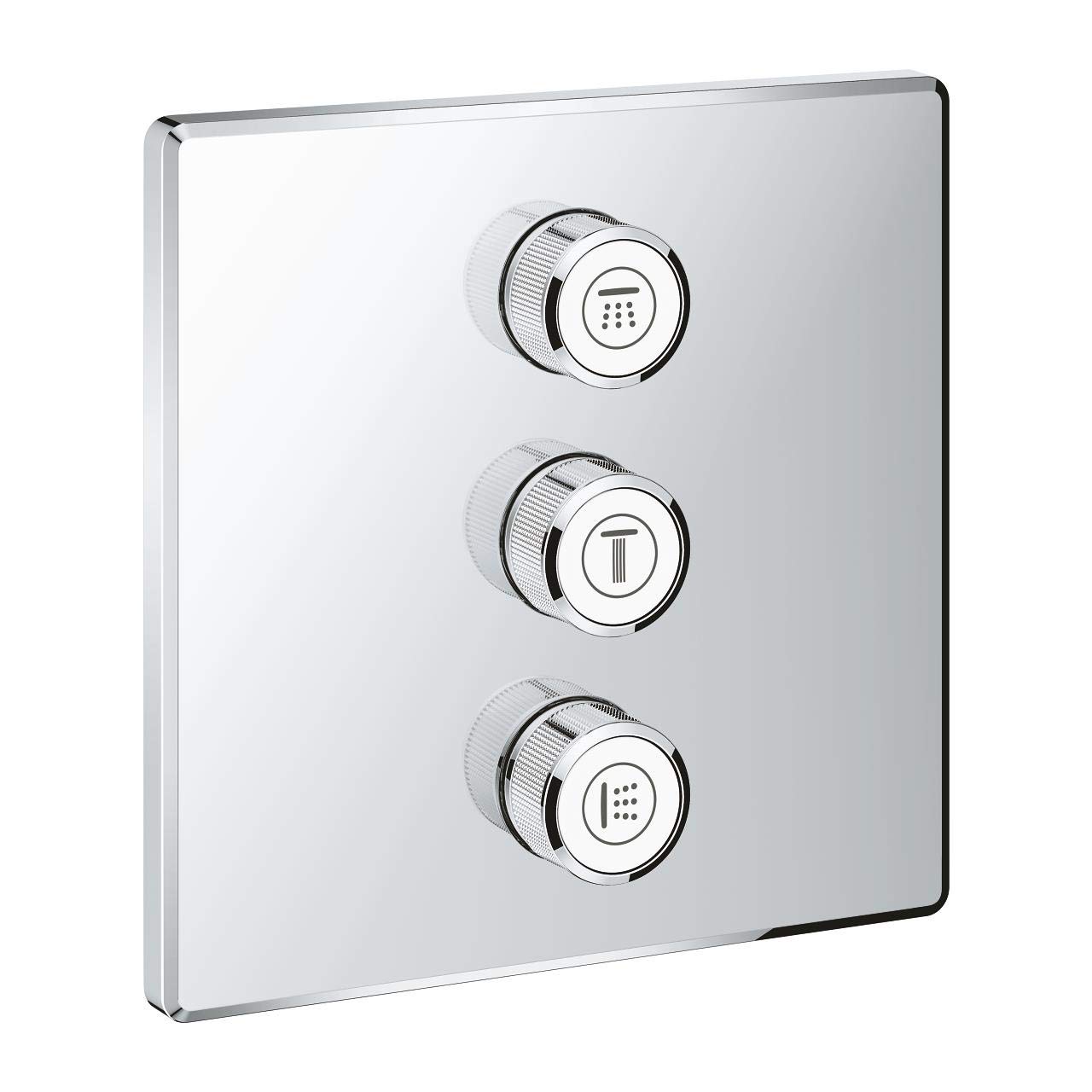 GROHE Grohtherm Smartcontrol Triple Volume Control Trim Set for Concealed Installation, with Three Valves Square Shape, Chrome Finish, Made in Germany by GROHE 29127000