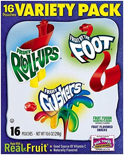 Betty Crocker Fruit Flavored Snacks, Variety Pack 16 CT (Pack of 5) + (6 Pack of Skittles 2.17oz)
