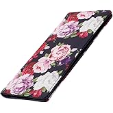 HUA ANGEL Womens Wallet, Ultra Slim Thin RFID Blocking Credit Card Holder Bifold Clutch Long Wallets Ladies Girls Gift