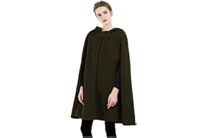 BEAUTELICATE Hooded Cloak Wedding Cape for Women Bridal Winter Robe Wool Blend Halloween Costume Christmas