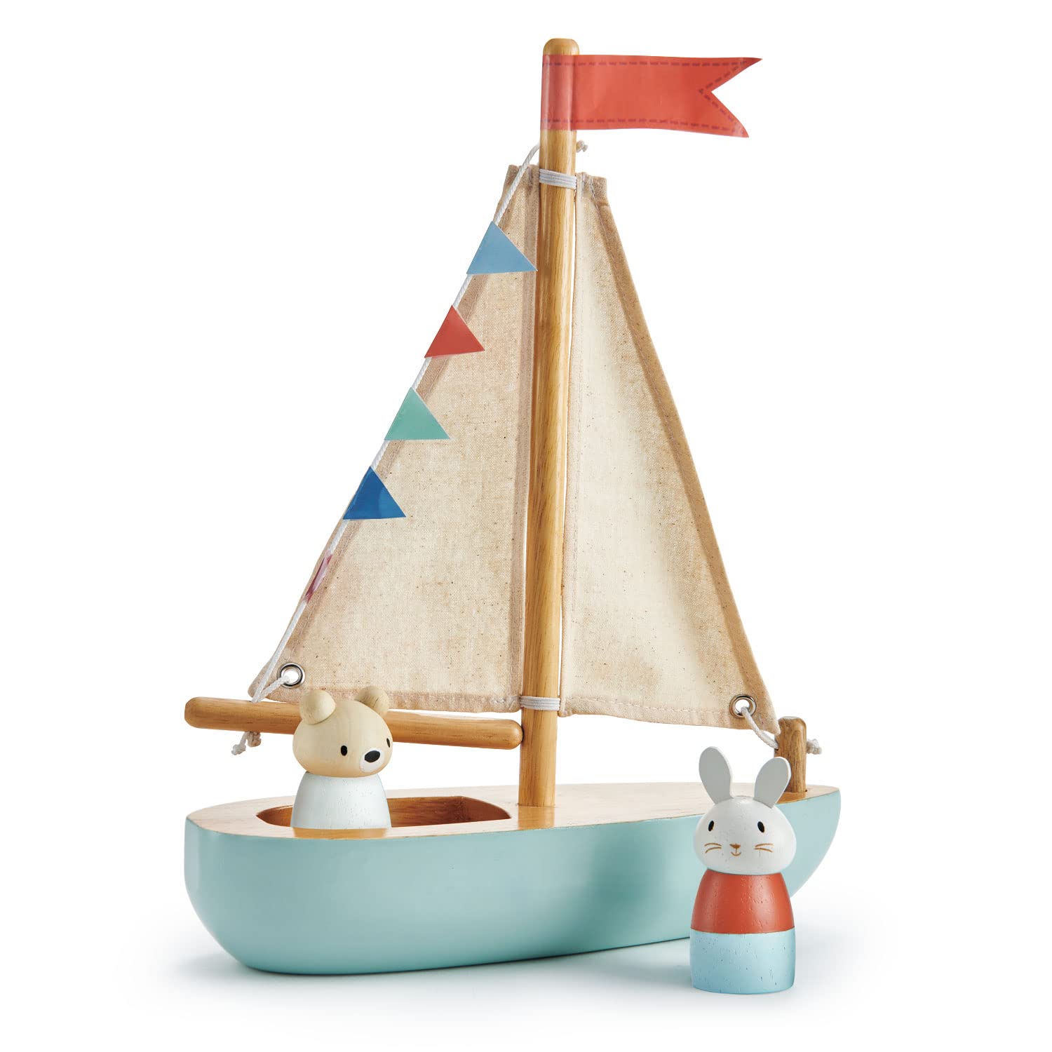 Photo 1 of Tender Leaf Toys - Sailaway Boat - Educational Wooden Sailing Boat Play Set with 2 Animal Figures for Kids, Promotes Imaginative Play and Fine Motor Skills, Ship Toy Set for Boys and Girls - Age 3+