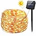 Solar String Lights, 100 LED Solar Fairy Lights 33 feet 8 Modes Copper Wire Lights Waterproof Outdoor String Lights for Garden Patio Gate Yard Party Wedding Indoor Bedroom Warm White - LiyanQ
