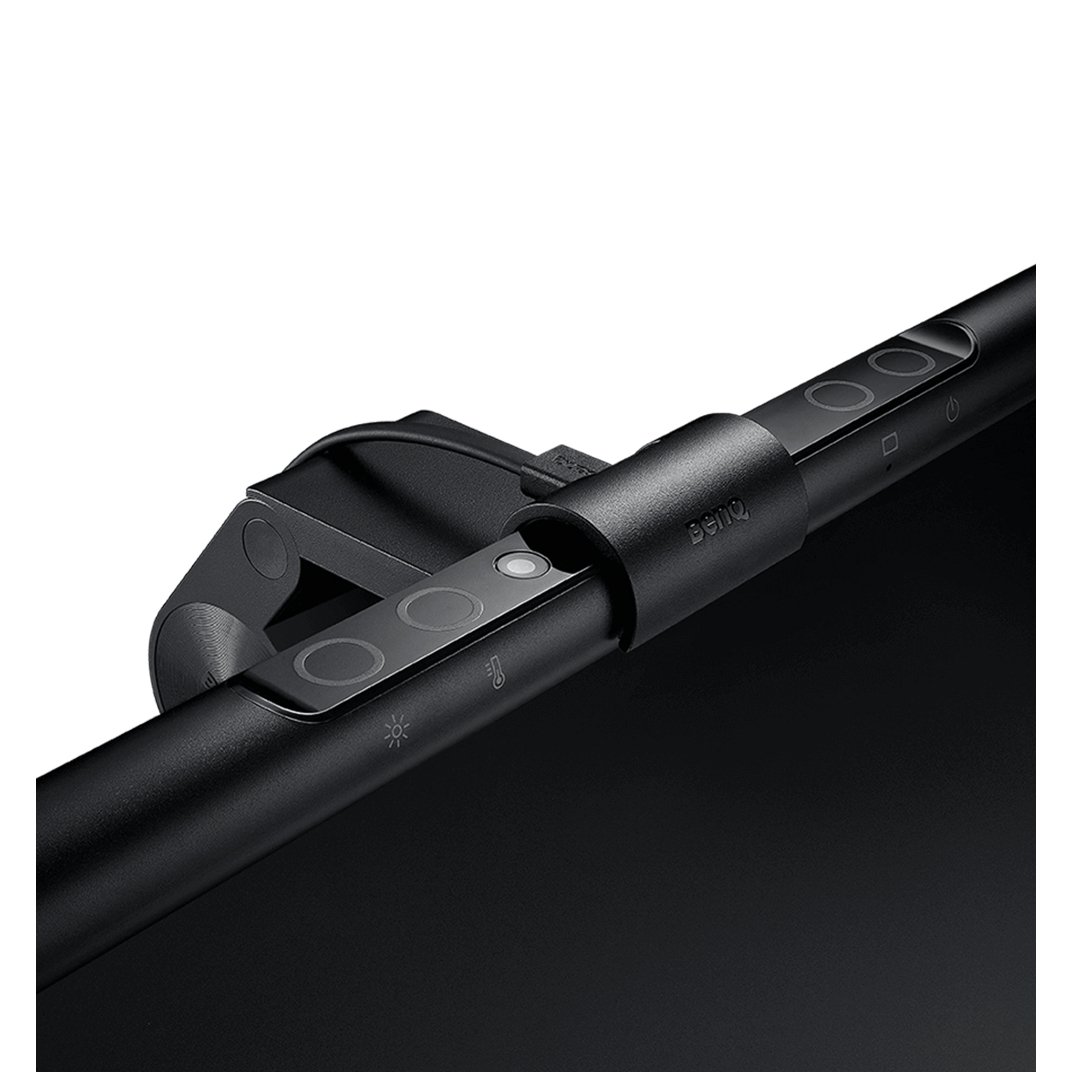 BenQ ScreenBar E-Reading-LED-Task-Lampe mit Auto-Dimmen und Farbton-Anpassungsfunktionen, hängen Sie es auf Monitoren, um Platz zu sparen, Augenpflege, Kein Bildschirm Blendung oder Flimmern, Mattschwarz, USB aufladen Büro Lampe
