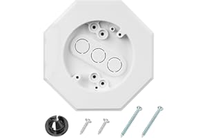 PULEMS Siding Mounting Blocks, 8141 Vinyl Siding Mounting Block Outdoor Light Mount Plate Kit with Built-in Electrical Box for 1/2 inch Lap Double, White Outdoor Light Plate