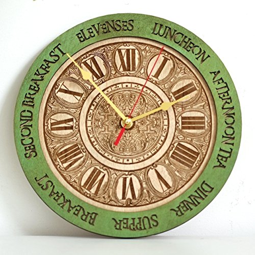 Meal times unique kitchen vintage style decor wooden wall clock emerald green, personalized, housewarming, Victorian, gift, wall decor, Anniversary Gift, meal planning, kitchen clocks wall