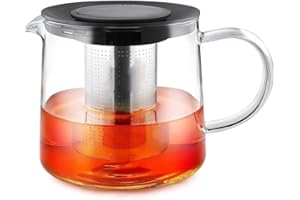 Jalzdieod Premium Loose Leaf Tea Maker 1500ml/50 OZ- Glass Teapot with Infuser Safe Tea Pot for Blooming Tea Coffee Kettle De