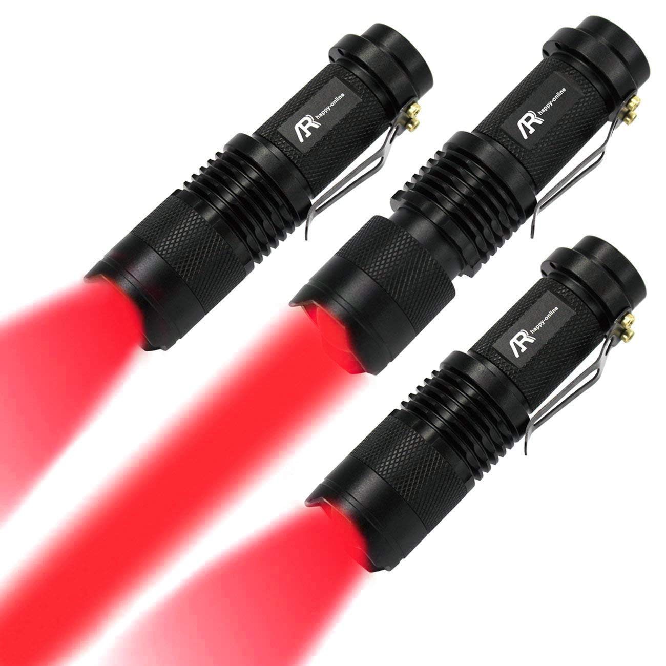AR happy online 3 Pack AR200 Zoomable 3 Modes Red Light Mini LED