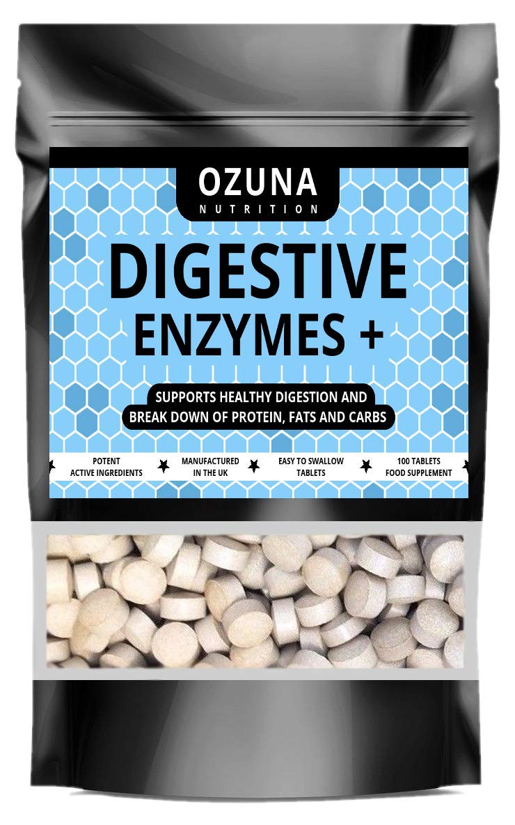 Digestive Enzymes for Optimal Digestion Support, Flatulence & Bloating Relief with Betaine HCL & Peppermint, Gut Health Supplement - 100 Tablets