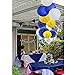 Yellow Navy Blue White Sliver Bridal Shower Decorations-16 pcs of Tissue Paper Pom Pom Paper Lanterns Yellow Navy Blue Themed Party Wedding Baby Showe Decoration (Yellow,Navy Blue,White,Sliver)