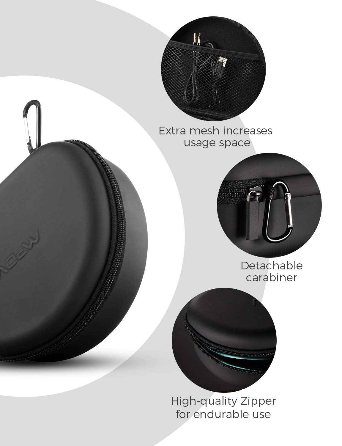 Mpow Headphone Carrying Case, Storage Bag Pouch for Foldable Headphones