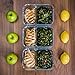 [2-Compartment] Glass Meal Prep Container Set with Snap-Locking Lids, BPA-Free, Airtight, Leakproof, Microwave, Oven, Freezer, Dishwasher Safe (5 Cups, 40 Oz, Rectangle)