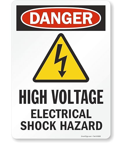 4 PCS Danger High Voltage Electrical Warning Sticker – 4 Inch