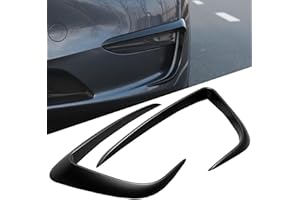 FLAMPETUS Front Fog Light Trim Cover for Tesla Model Y, 2PCS Fog Lamp Eyebrow Eyelids Cover Frame Blade Trim, Spoiler Accessories Fit Model Y 2017-2023,Matte Black