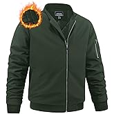 MAGNIVIT Men's Winter Bomber Jacket Windproof Warm Full Zipper Outer Wear Casual Flight Jacket Coat with Pockets