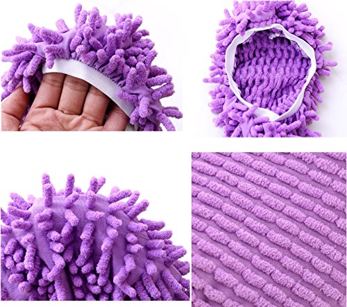 image for handrong Mop Slippers Shoes Cover, Soft Washable Reusable Microfiber F
