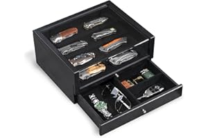 Emfogo knives Display Case, 4-Layer Pocket knivesCase Display & Storage Knives, Solid Wood knives Case for Collections, Idea 