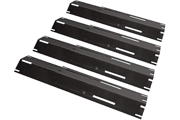 Unicook Heavy Duty Adjustable Porcelain Grill Heat Plate Shield, Heat Tent, Burner Cover, Flame Tamer, Flavorizer Bar for Gas