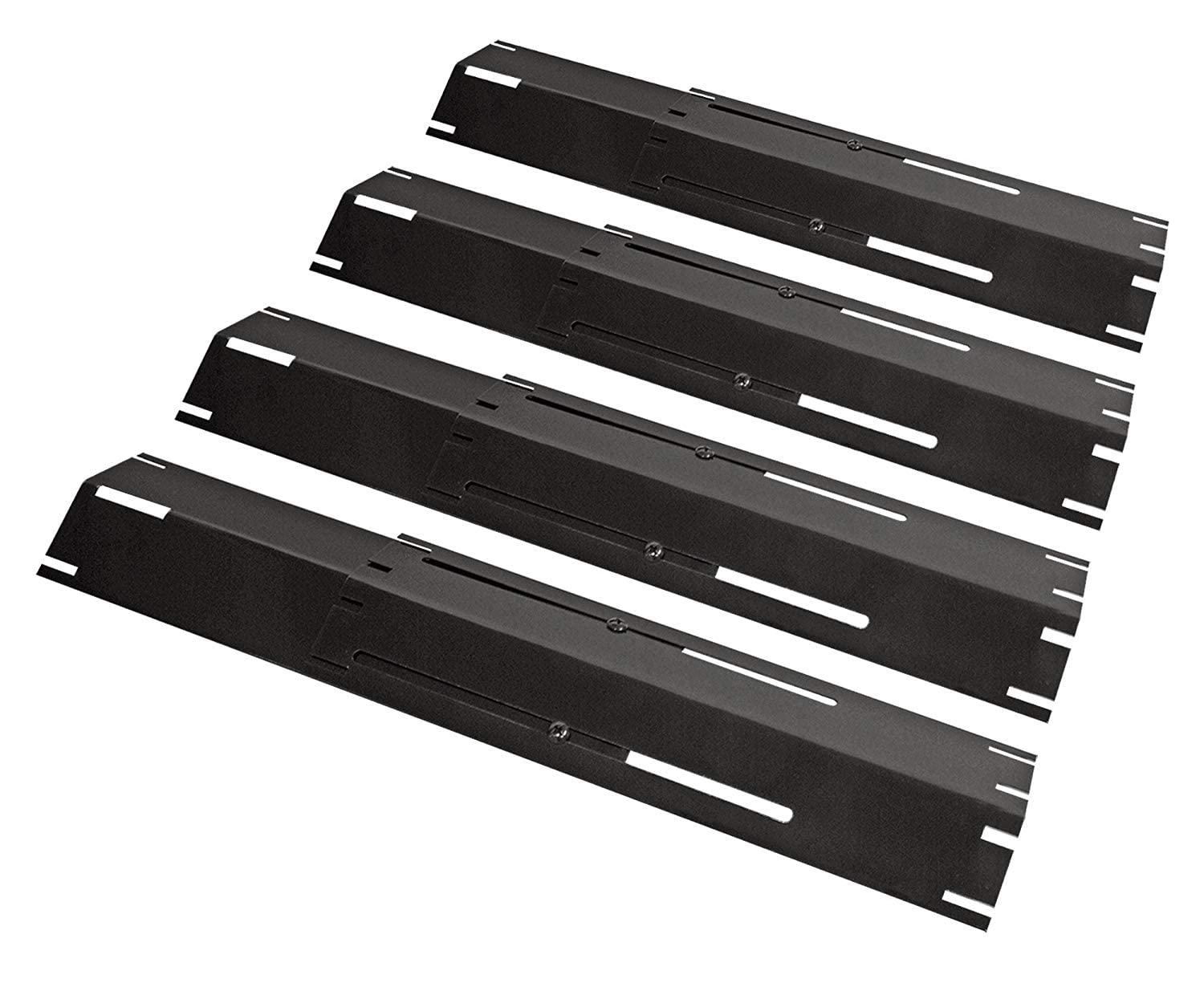 Photo 1 of Unicook Universal Replacement Heavy Duty Adjustable Porcelain Steel Heat Plate Shield, Heat Tent, Flavorizer Bar, Burner Cover, Flame Tamer for Gas Grill, Extends from 11.75" up to 21" L, 4 Pack