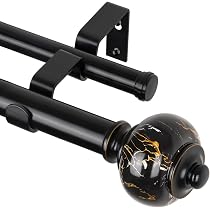 Embouts Pour Tringle à Rideaux 25 Mm - Lot De 2, Noir, Système Easy Sans Vis, Finition Minimaliste
