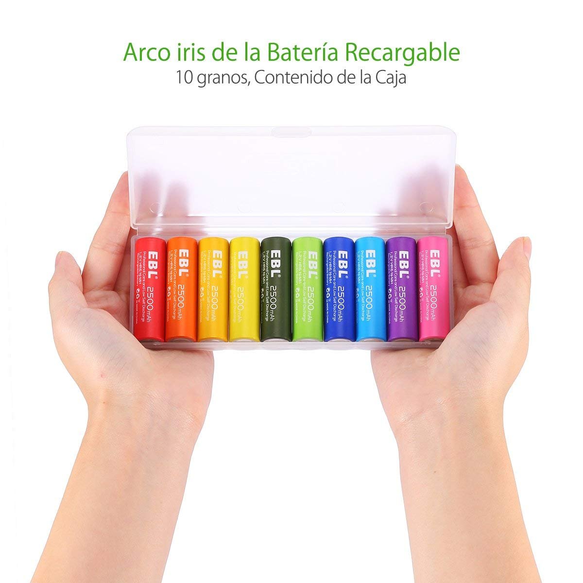 EBL 2500mAh AA Ni-MH Arco iris de la Batería Recargable para los Equipos Domésticos (Paquete de 10 Unidades)