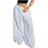 SHENHE Women's Y2k Low Rise Baggy Pants Wide Leg Drawstring Elastic Waist Track Pants Trousers