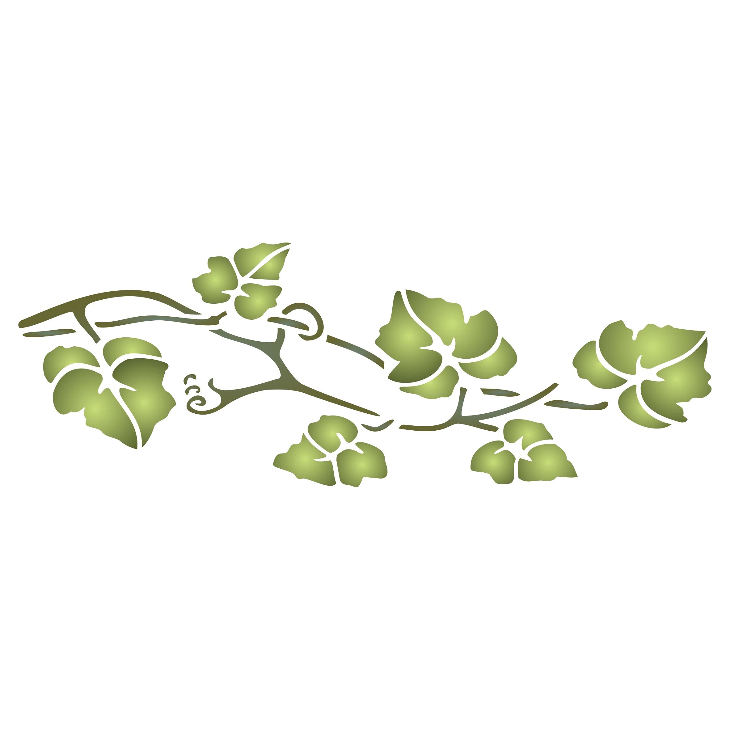 Vine Stencil - 34 x 11.5cm - Reusable Leaf Border Grape Vines Wall Stencil Template