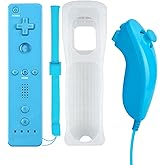 QUMOX Remote Controller and Nunchuck Joystick Blue Compatible for wii/wii u