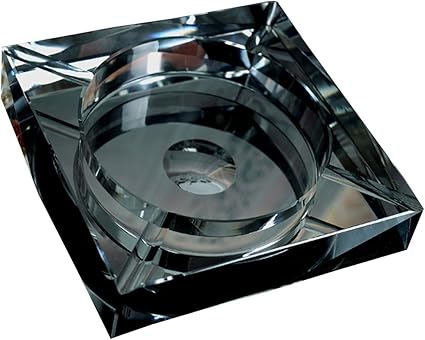 Amazon Co Jp 灰皿 クリスタル ガラス スクエア 高級 アッシュトレイ おしゃれ灰皿 ブラック cm Osona ホーム キッチン