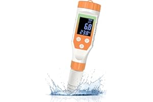 TERRONIX 7-in-1 Hydrogen Water Tester, Digital pH TDS EC ORP Salt Temp Meter for Drinking Water, Filtered Water, Juice, Coffee, Hydrogen-Rich Water Bottle Tester