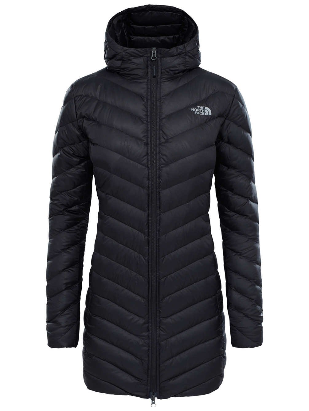 Black quilted North Face parka