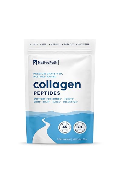 NATIVEPATH COLLAGEN PEPTIDES PROTEIN – HYDROLYZED TYPE 1 & 3 COLLAGEN POWDER FOR SKIN, HAIR, NAILS – 15.9 OZ (45 SERVINGS)