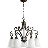 Quorum 6354-5-186 Transitional Five Light Chandelier from Bryant Collection in Bronze/Dark Finish,