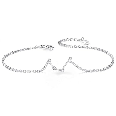 BriLove Women 925 Sterling Silver CZ Horoscope Zodiac 12 Constellation Astrology Link Bracelet