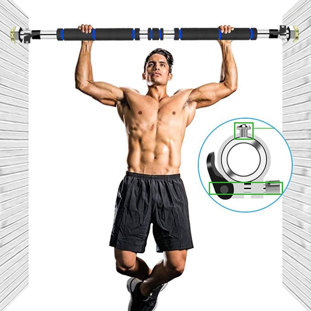 Home Gym Exercise Fitness with 23.6''-39.3'' Adjustable Width & 440 LBS, Pull Up Bar Chin Up Bar Doorway No Screws, Leg Press Machines, Gymnastics Horizontal Bar at Home for Kids