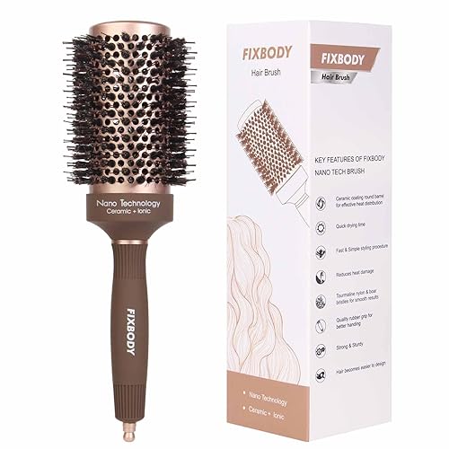 FIXBODY Hair Brush, Round Brush for Blow Drying, Curling, Styling