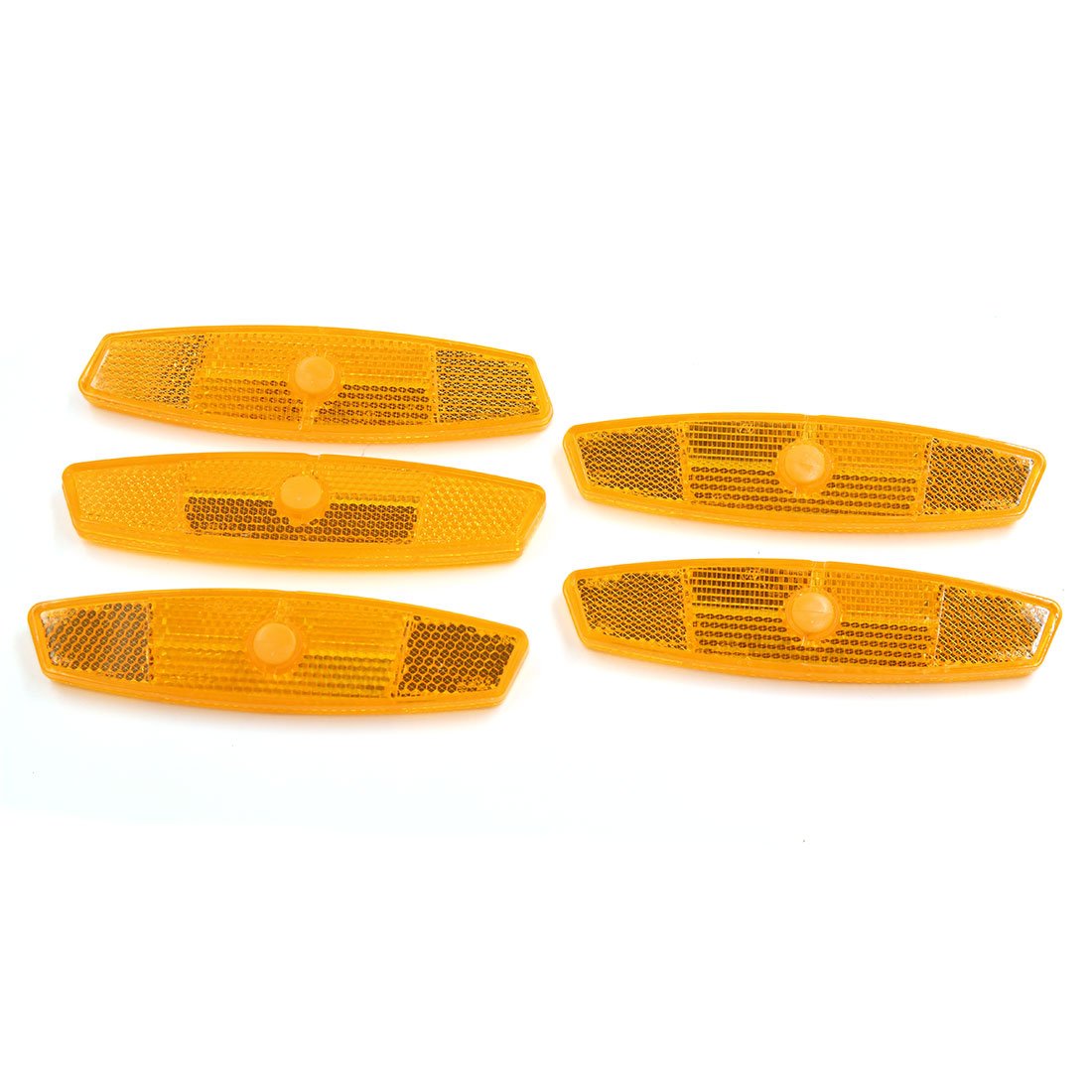 sourcing map 5pcs Orange Plastic Clip-on Reflective Warning Reflector for Bike Bicycle
