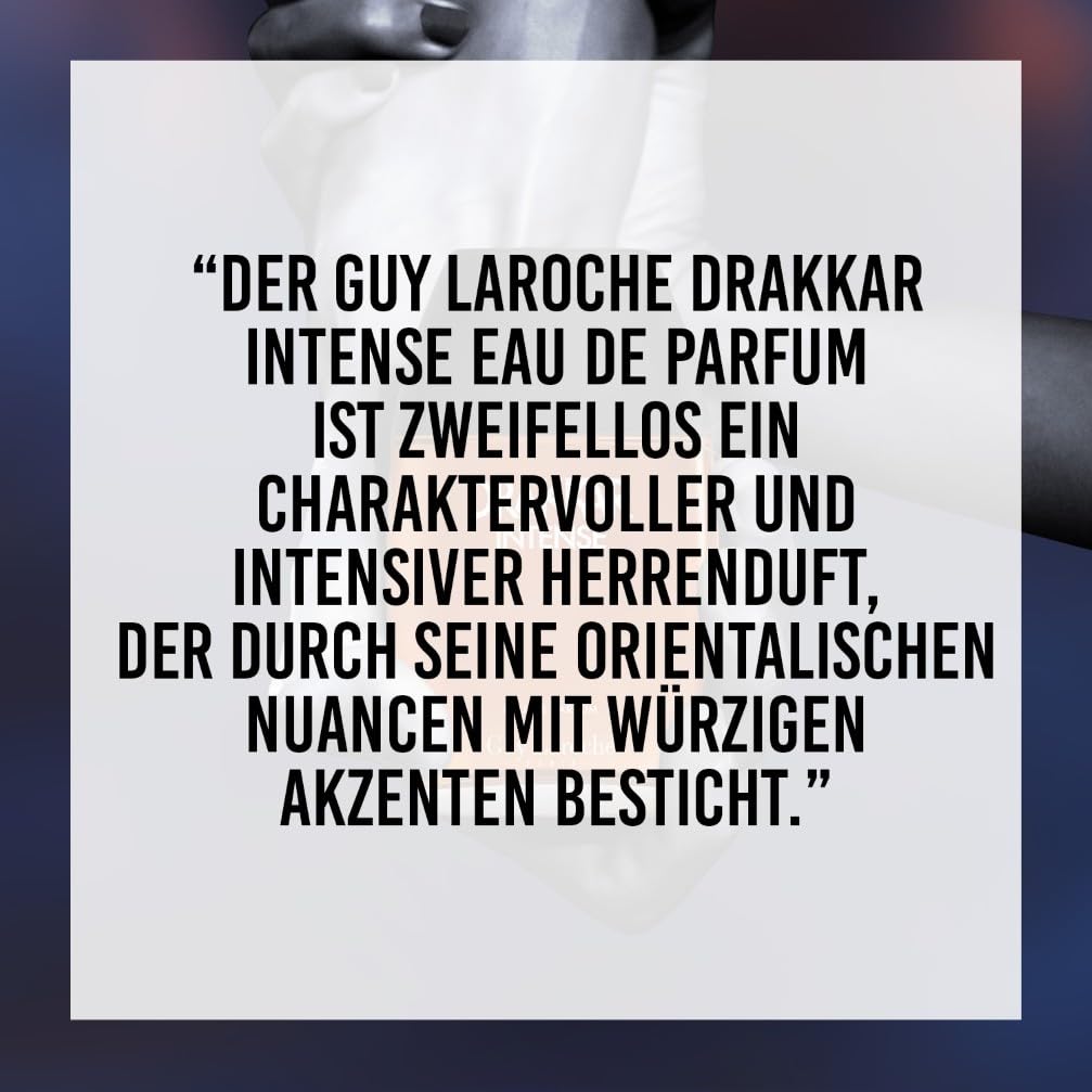 Guy Laroche Drakkar Intense Verführerisches & unwiderstehliches Eau de Parfum, Fougère-Duft mit Bernsteinnote, Langanhaltendes Männerparfum, Parfum für Männer, 100ml 4
