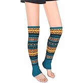 Benefeet Sox Leg Warmers for Women Girls Wool Knit Leg Warmer for Winter Bohemian Patterned Long Leg Warmer